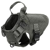 ICEFANG Terrier Tactical Dog Harness,Small K9 Puppy Dog Vest Hook and Loop Self Adhesive Tape for Dog Patch,Leash Clip Snap-Proof (XS (18"-23" Girth), RG-Plastic Buckle)