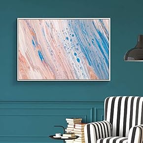 Framed Canvas Wall Art for Living Room, Bedroom Organic Pastel Abstract Canvas Prints for Home Decoration Ready to Hang - 16x24 inches