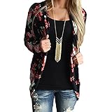 Fashion Womens Long Sleeve Floral Printing Casual Blazer Suit Jacket Outwear (M)
