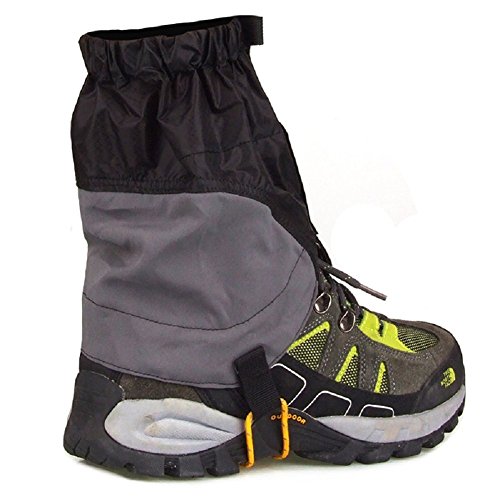 USHINING Outdoor Waterproof Essential Ankle Walking Gaiters Ultra-Light Low Trail Gaiters(1 Pair) -Black - Thumbnail 3