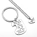 Top Plaza 2pcs/set Father/Mother Daughter Grandpa/Grandma Granddaughter Keychain, There Is A Girl Stole My Heart Necklace Set