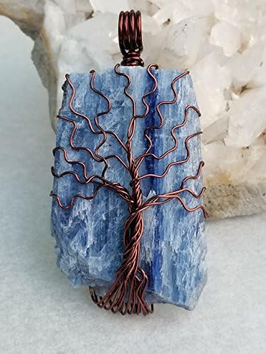 Tree of Life Blue Kyanite Pendant
