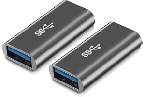 QianLink [2-Pack] Aluminum Type A Female to Female -Connector Converter,USB 3.0 Coupler Adapter (Grey)