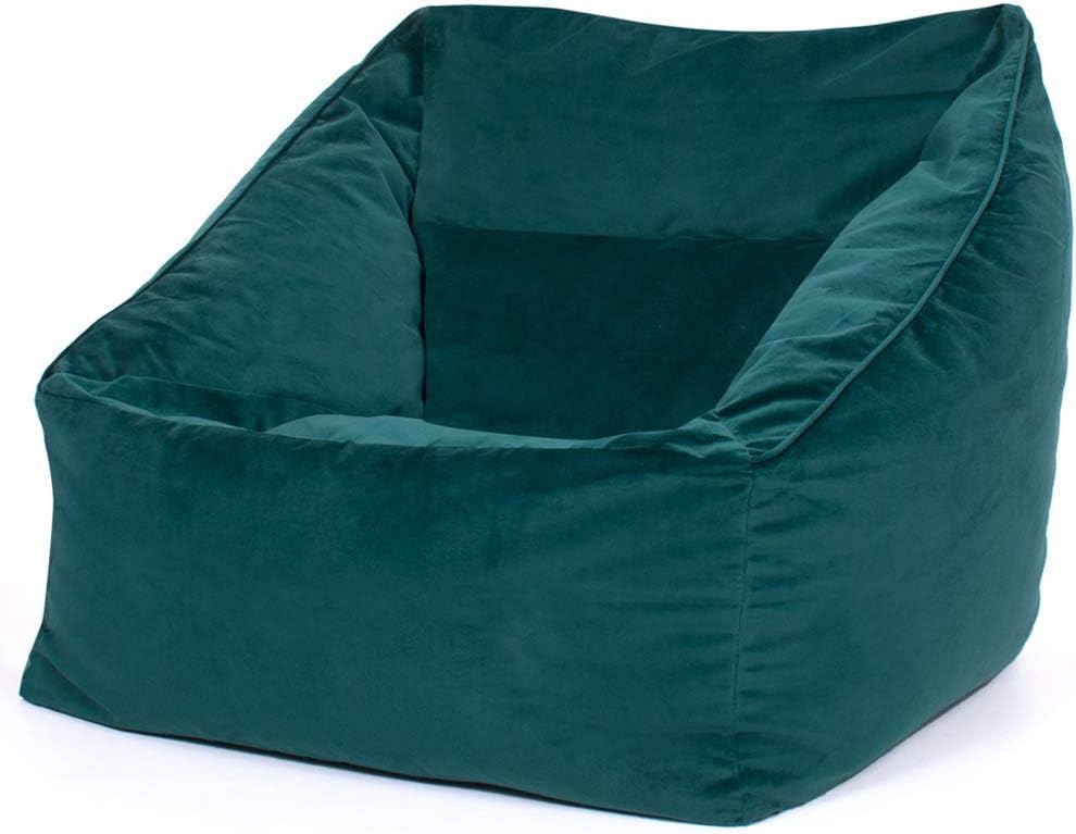icon Natalia Velvet Bean Bag Chair, Teal Green, Large Adult Bean Bag with Filling Included, Accent Chair, Armchair - Image 5