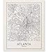Atlanta Poster Map of Atlanta Map City Map Posters Modern Map Art City Prints Atlanta Art Minimal Print Atlanta Georgia City Poster City Map Wall Art Minimalist Posters 8x10