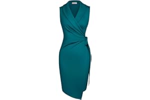 GRACE KARIN Women's 2024 Wrap Bodycon Dress V Neck Sleeveless Work Business Dresses Elegant Formal Cocktail Midi Dress