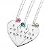 TISDA Best Friends Forever Set of three Necklaces with Shiny crystal on Puzzle Heart Pendants (white)