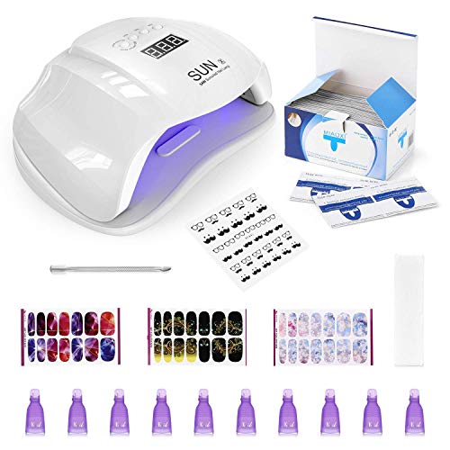 54W LED Nail Lamp Kit Including Unloading Nail Cover Nail Towel Teenitor Nail Files Buffer Nail sticker UV Gel Nail Lamp with 36 beads LCD Display Timer Automatic Sensor handle Nail Polish Drier SUNX