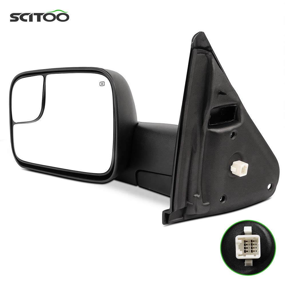 SCITOO Side MIrror Fit For Dodge Tow Mirror Driver Side Rear View Mirror 2002-2008 For Dodge For Ram 1500 2500 3500 Power Control Heated Manual Telescoping Manual Folding Feature Car mirror