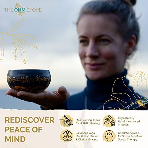 Sun in Moon Singing Bowl Set by Ohm Store — Black Etched Sound Bath