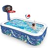 Inflatable Swimming Pools, Family Full-Sized Inflatable Pools, 118″ x 72″ x 22″ Blow Up Kiddie Pool for Kids, Adults, Babies, Toddlers, Outdoor, Garden, Backyard