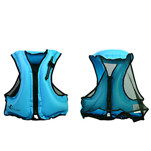 Life Jacket Adult Inflatable Swim Vest For Snorkeling By OMOUBOI,Suitable For 80-220lbs - Thumbnail 3