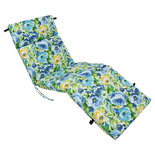 72-Inch By 24-Inch Patterned Polyester Outdoor Chaise Lounge Cushion 93475-Reo-65