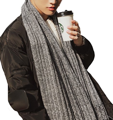 Cashmere Gradual Color Men Scarf Lovers Thick Knitted Winter Scarf Circle Loop Infinity Scarves