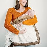 Super Soft Saranoni Boutique Quality Swirl Lush Luxury Baby Blanket (Ivory Swirl Gingersnap, Receiving Blanket 30