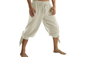 TOONRAIN Medieval Pants men Pirate Pants Renaissance Costume Mens Viking Linen Knickers Retro Adult Shorts pants