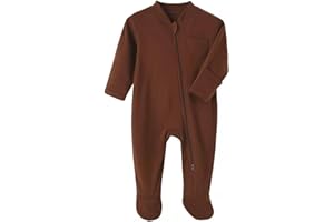 GLEAMING GRAIN Baby Kids Sleep and Play Baby Cotton Sleeper Zip Front Footed Pajamas 0-12 Month