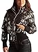 Ed Hardy Womens Logo Puffer Jacket -Black/Silver - Medium