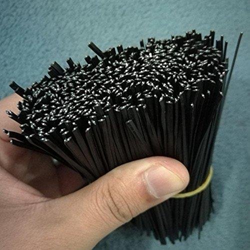 Eshylala 1000 Pcs Metallic Twist Cable Cord Wire Ties Reusable Cable Ties Cable Clips for Food Bags Clear Plastic Treat Bag Home Office Garden Use (Black)