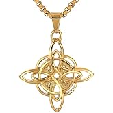 NIGHTCRUZ Witches Knot Necklace, Celtic Knot Pendant with Triquetra Trinity