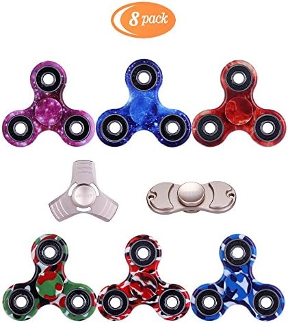 JESBAN 8 Pack Fidget Spinner Hands spinner Toy for Adults Kids Students EDC ADHD Anxiety Stress Reducer Kill Time (Set 1 8Pack)