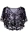 Vijiv Womens Vintage 1920s Shawl Beaded Sequin Deco Evening Cape Shrug Bolero Flapper Cover Up