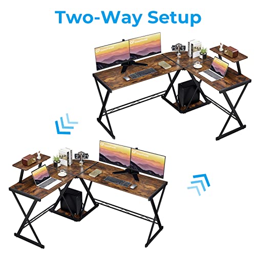 GreenForest L Shaped Computer Desk Reversible Corner Computer Desk 58