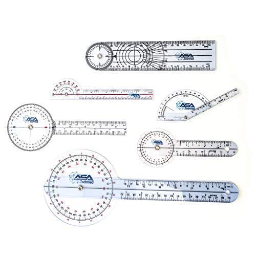 image for ASATechmed Goniometer Physical Therapy Complete Set W/Bonus Reflex Ham