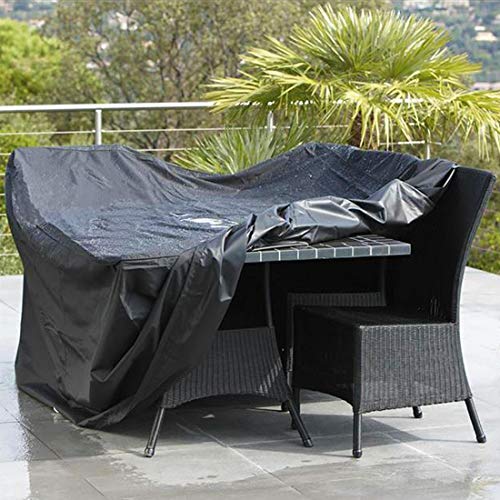 Umikk Outdoor Patio Furniture Covers, 420D Oxford Polyester Extra Large Size Furniture Set Covers Fits to 12-14Seat Black, 32016074cm - Thumbnail 6