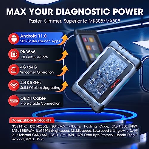 Autel Scanner MaxiCOM MK808S: 2024 Bidirectional Tool as MK808BT Pro ...