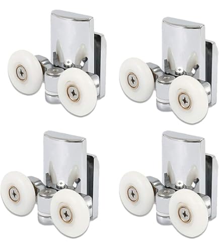 Lot De 4 Roulettes Incurvées Pour Porte De Douche Coulissante, 23 Mm, Avec Bloc Anti-collision Et Vis Pour Portes En Verre De 4 à 6 Mm (2 En Haut Et 2 En Bas
