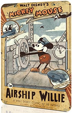 Metal Sign Mickey Mouse Disney Classic Poster Retro Vintage Number One Rusted