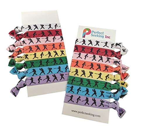 Softball-Silhouettes-Hair-Elastics-Ribbon-Ties-2-Cards16-Hair-Ties-Girls-No-Crease-Ponytail-Holders-Pony-Tail-Holder-Ouchless-Ribbon-Bands