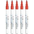 Uni-Paint Oil Based Paint Marker 5 Pens Bundle Set , Multi surface Marking Pen (PX-21) Fine Point Red Colour