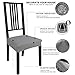 Stretch Dining Room Chair Seat Covers 4 Pack with Elastic Ties and Button, Waterproof Removable Washable Jacquard Anti-Dust Chair Cushion Furniture Protector Slipcovers, for Hotel/Office/Party, Grey