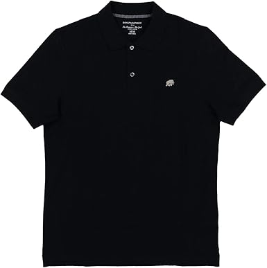 Banana Republic Men's Polo Shirt Elephant Logo Solid (Medium, Black) at Amazon Menâs Clothing store
