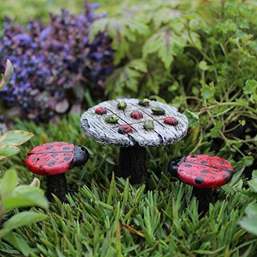 TM Miracle Store Fairy Garden Dollhouse Lawn Yard Decoration Resin Miniature Ornament Tic-Tac-Toe Bistro