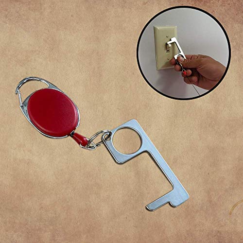 Evvier Products Door Opener Tool Contactless Door Opener with Red Key