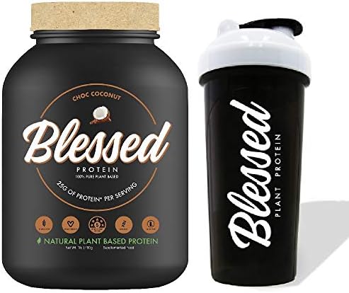 Blessed 100% Plant Based Vegan Protein, 960g, Choco Coconut + 700ml Blessed Shaker