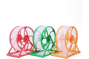 KOPIDA Hamster Exercise Wheel, Silent Running Wheel with Stand for Hamsters, Gerbils, Mice and Other Small Pets, Hamster Wheel Cage (Random Color, 1 PC), Dia 11cm/4.33in