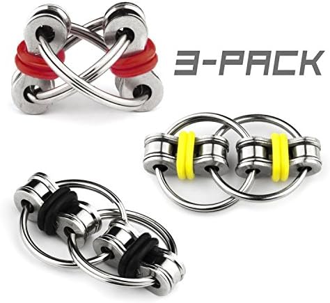 Flippy Chain Fidget Toy Bike Chain Fidget Stress Reducer for Adults and Kids Perfect for ADHD, Anxiety, and Autism(3Pcs)