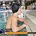 TOPLUS Swim Cap Women, Swimming Cap Waterproof Unisex Swimming Caps for Women and Swimming Cap for Men Silicone No-Slip - Dark Black