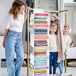 Fixwal 6-Shelf Weekly Hanging Closet Organizer with