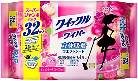 Japan Cleaning Products - [Capacity] Quick Wiper floor for cleaning tools solid adsorption wet sheet rose scent 32 pieces of *AF27*