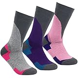 YUEDGE Women's Hiking Trekking Walking Wicking Anti Blister Cushion Padded Crew Medium Socks