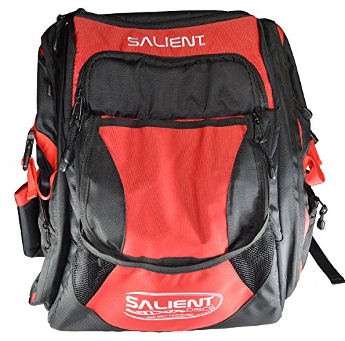 Salient Helix Large Disc Golf Bag (25-35 Disc Capacity) (Red/Black)
