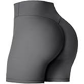 Sunzel Women's Invisible Butt Scrunch Shorts, High Waisted Biker Shorts, Gym Workout Yoga Running Shorts with Tummy Control