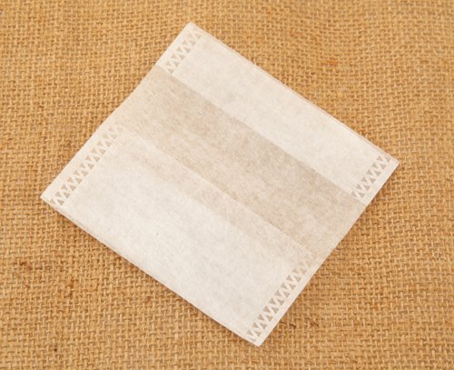 Empty SELF Fill Teabags, Unbleached Corn Fibre Self Fill Teabags, Plastic Free, Foldover, 7.5x8cm, 100