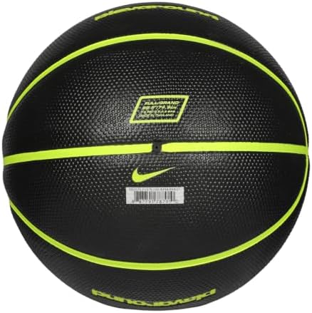Everyday Playground Basketball 8P – Outdoor Street Basketball Ball – Robuster Freizeit Basketball – Deflated geliefert, Black/Volt/White/Volt, 7
