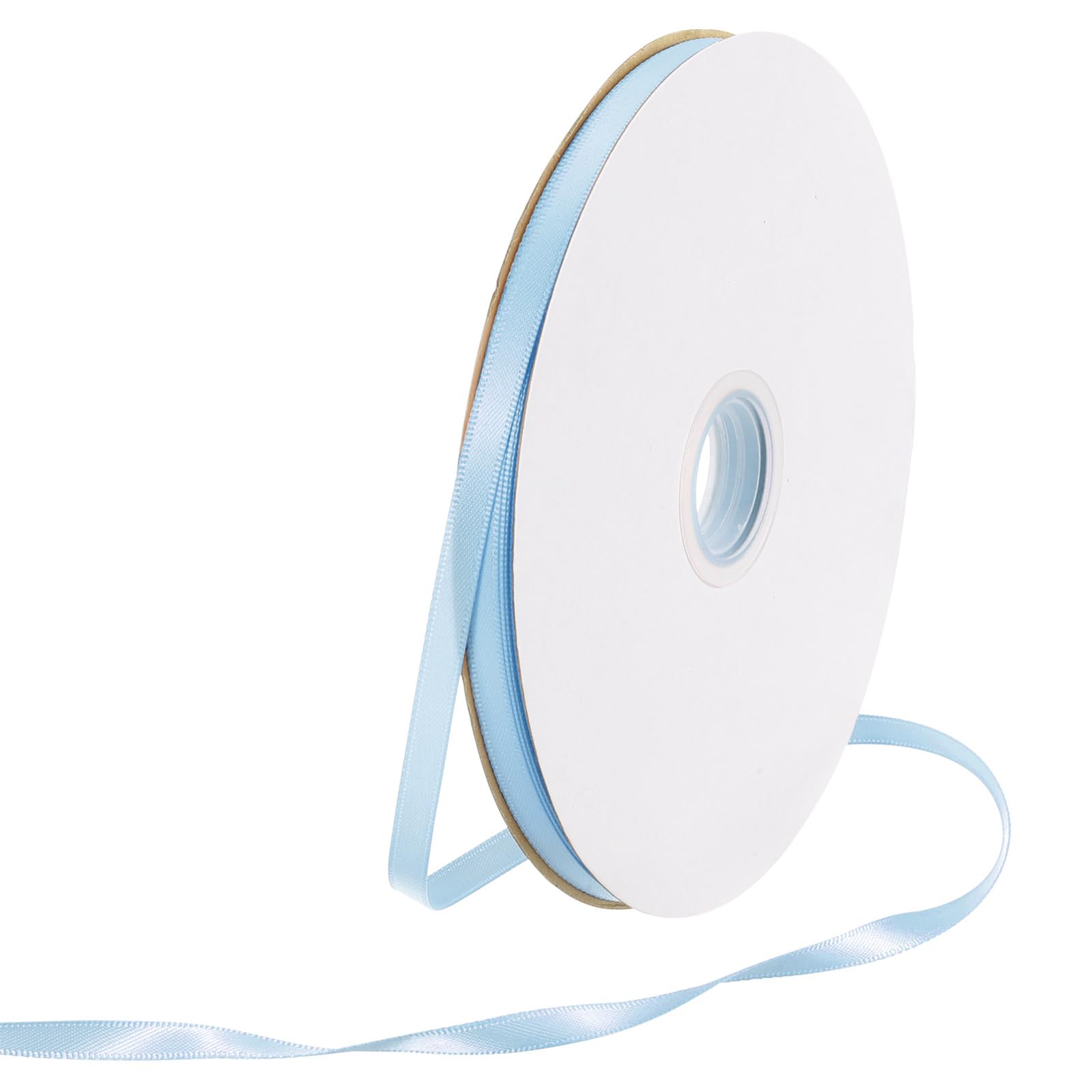 Rebower 6mm Satin Ribbon 64m Thick Double Face Grosgrain Silk Ribbon, [for Gift Wrapping, Hair Bows, Wedding, Cake, Flower] - 70 Yard/210ft/ Light Blue